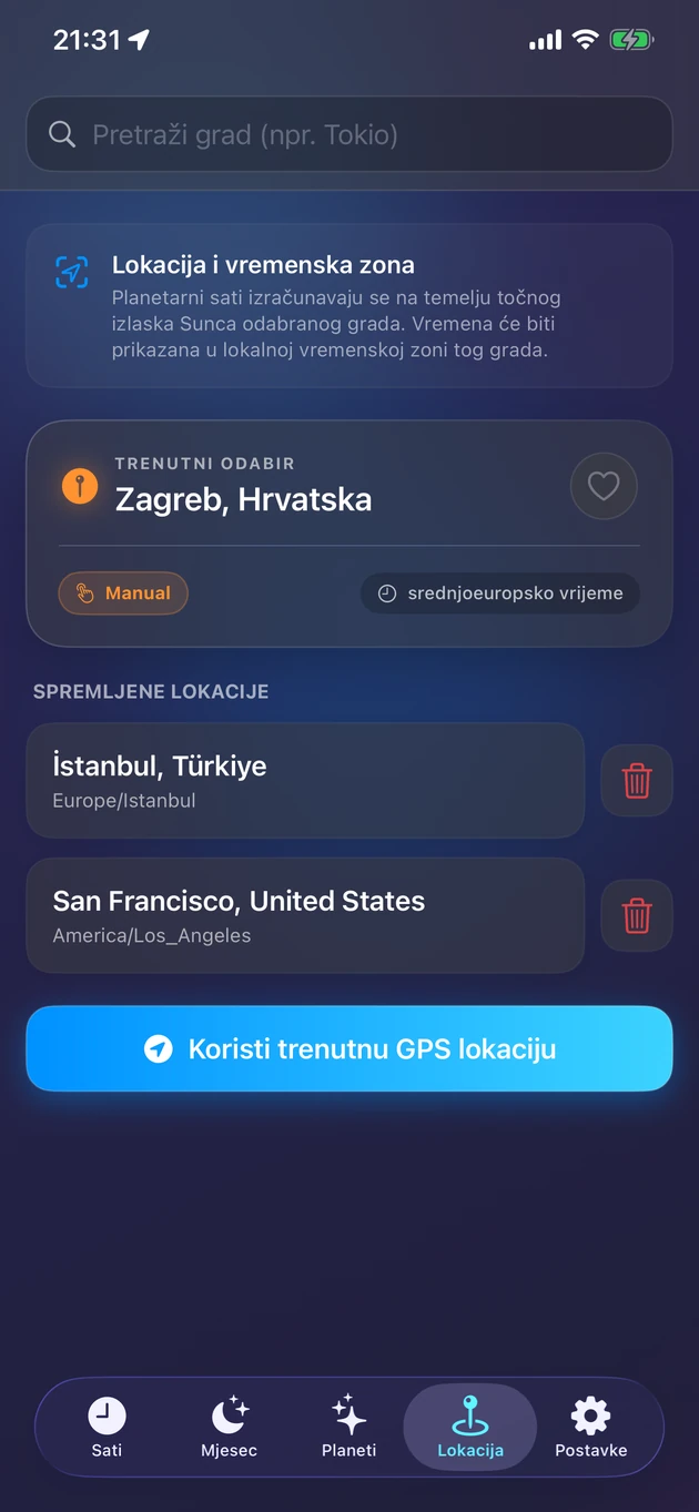 Sati točni do izlaska Sunca za tvoje mjesto — ili bilo koji grad.