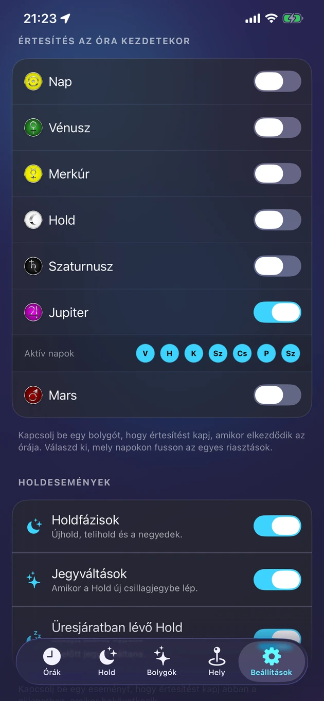 Finom jelzés, amint kedvenc bolygód órája elkezdődik.