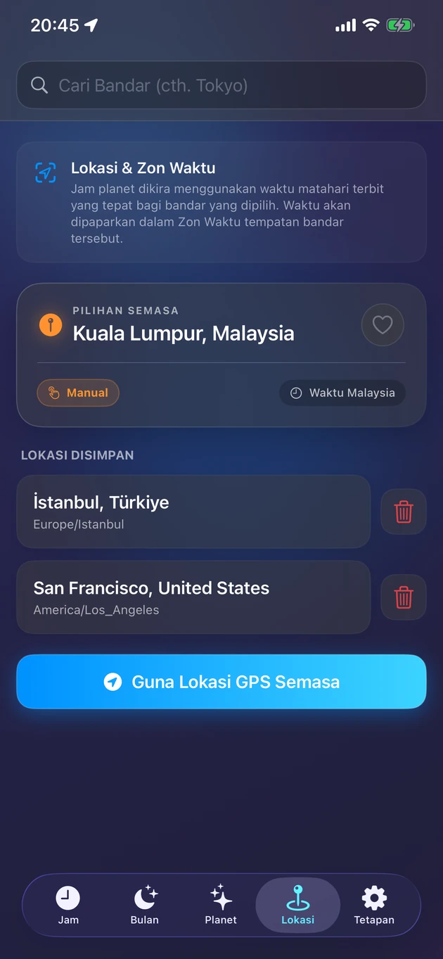Jam tepat mengikut matahari terbit di lokasi anda — atau mana-mana bandar di Bumi.