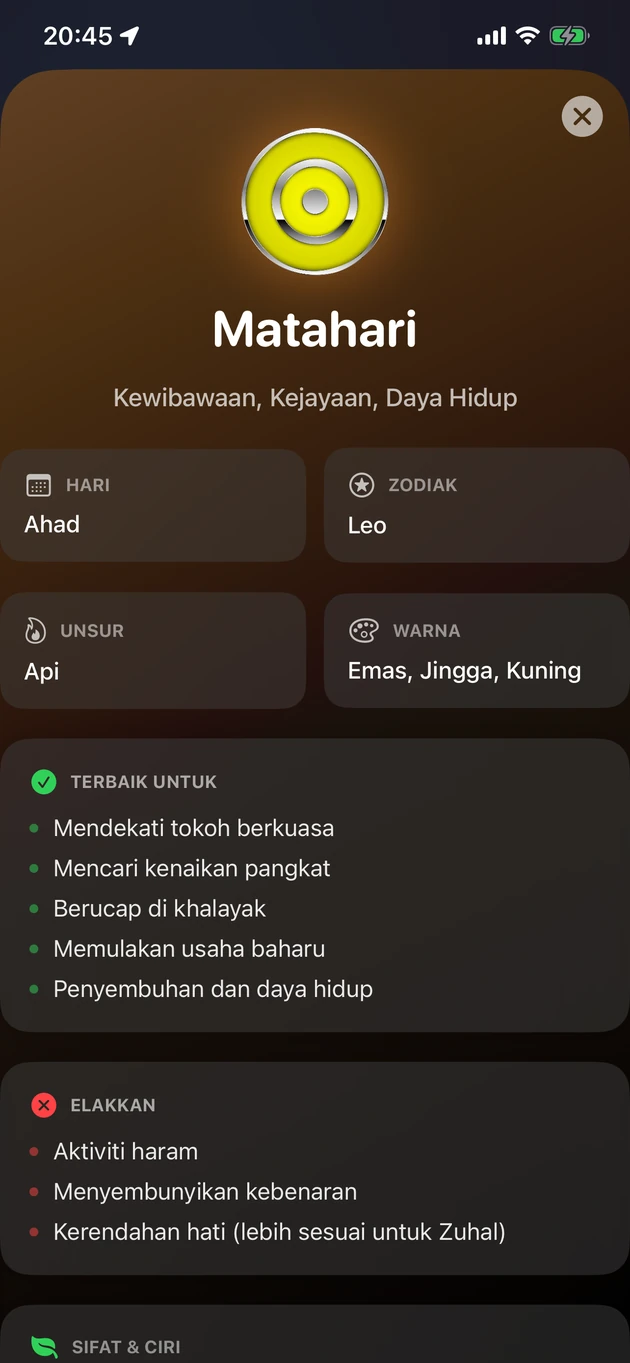 Panduan apa yang sesuai dan apa yang perlu dielak bagi setiap jam planet.