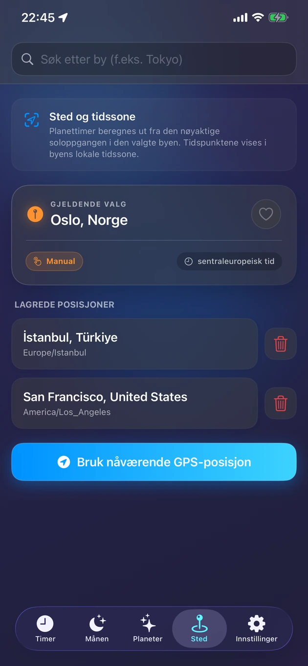 Timer eksakt etter soloppgang for stedet ditt – eller en hvilken som helst by.