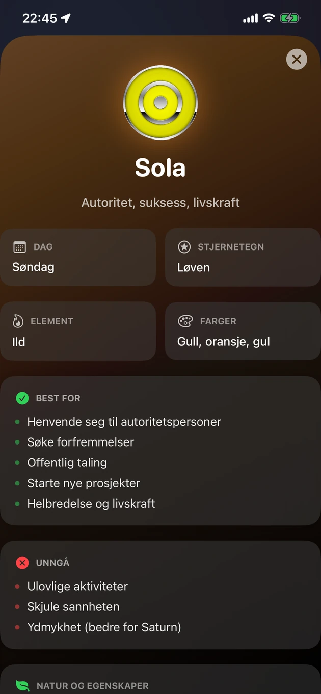 Råd om hva som passer best og hva du bør unngå for hver planetariske time.