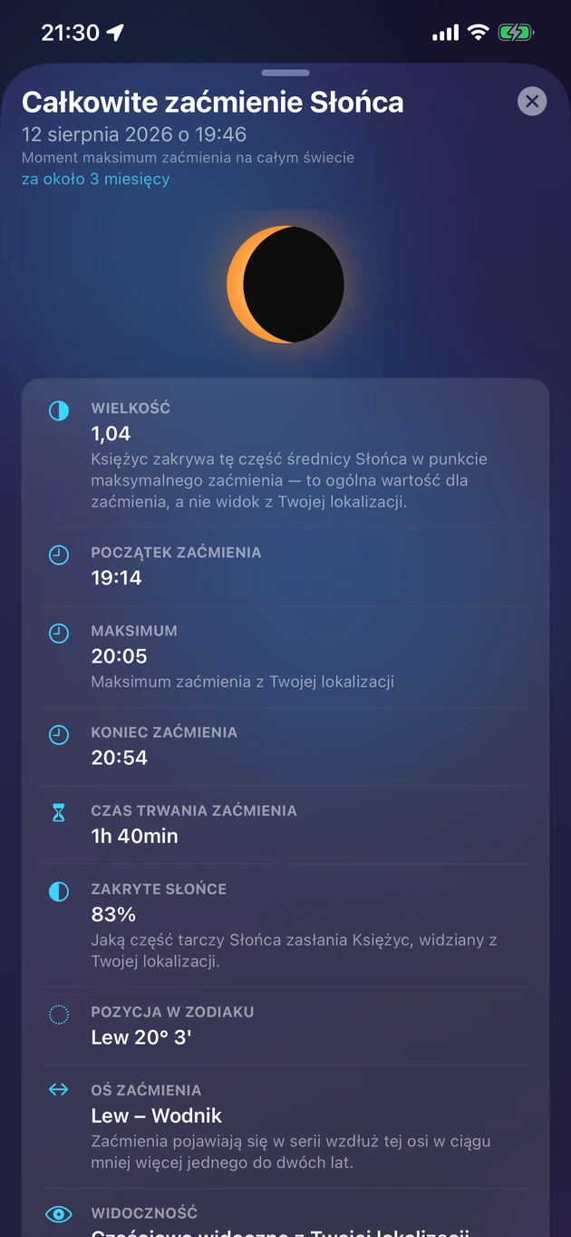 Wielkość, czas, widoczność i znaczenie każdego zaćmienia.