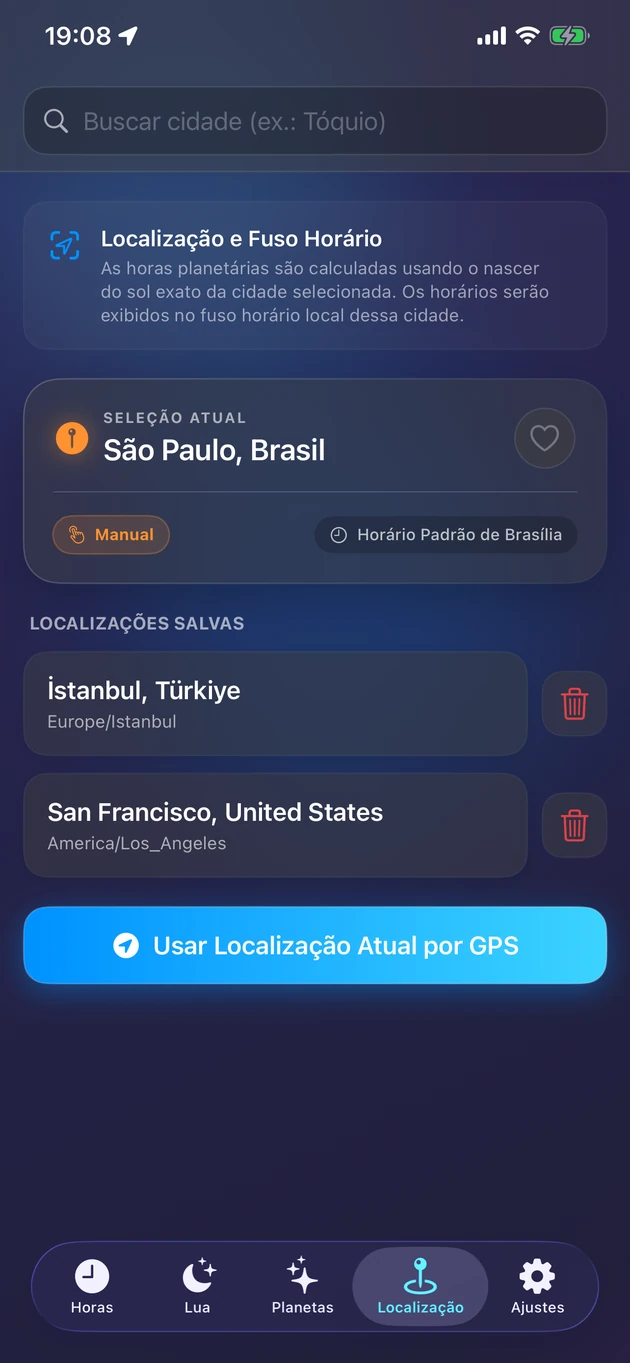Horas exatas pelo nascer do sol no seu lugar — ou em qualquer cidade.