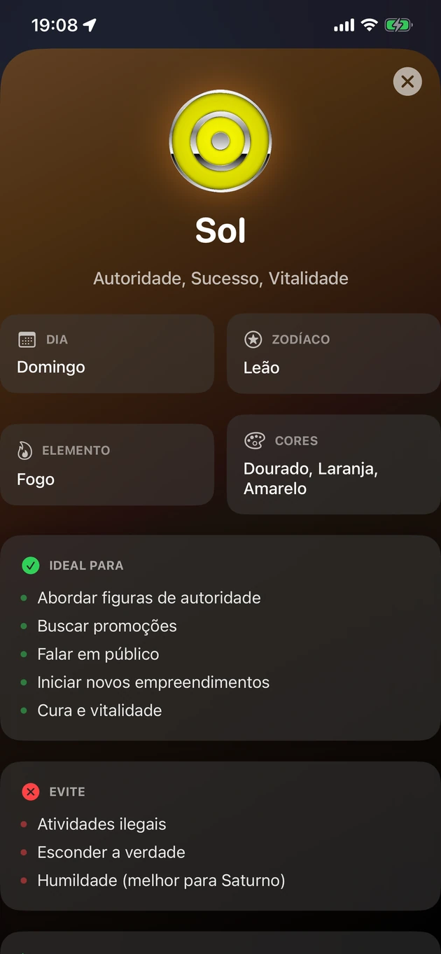 Orientação do que fazer e do que evitar em cada hora planetária.