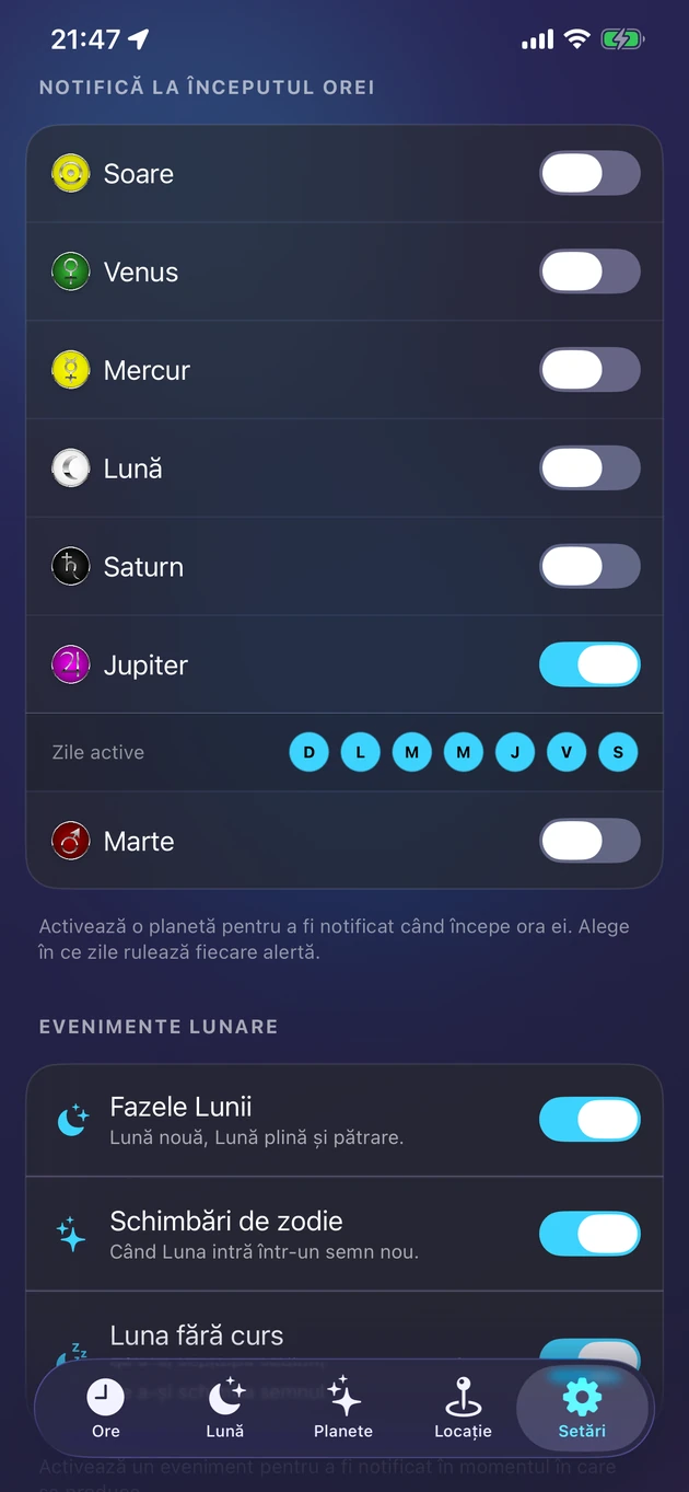 O alertă discretă în clipa în care începe ora planetei tale.