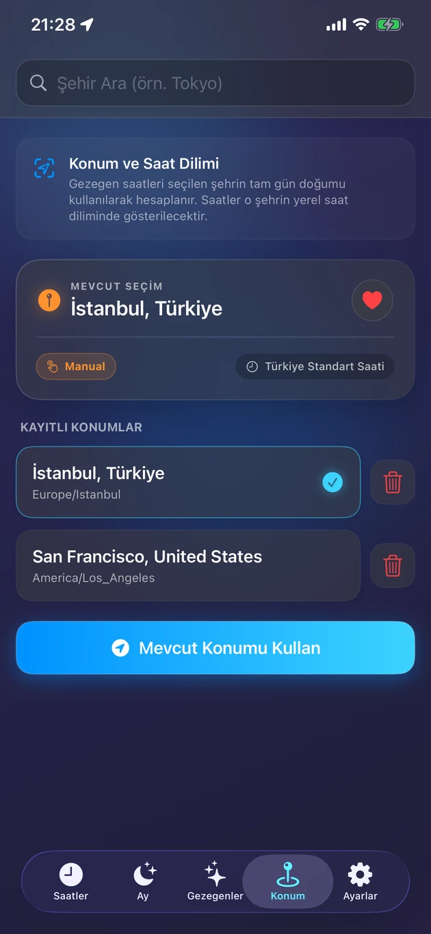 Konumun için gün doğumuna dayalı saatler — ya da dünyadaki her şehir.